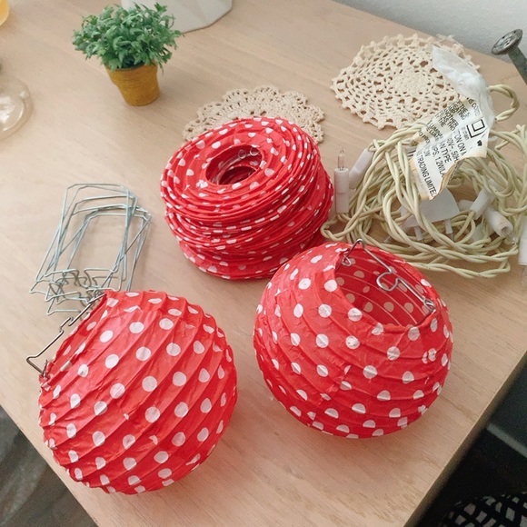 Typo Red polka dot lantern string light, room decoration, christmas light - Picture 2 of 7